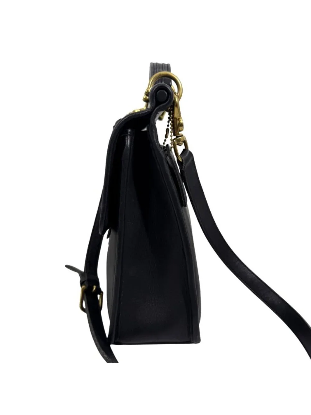 Vintage COACH Willis Black Leather Crossbody Top Handle Satchel 9927 + Tag USA - Picture 2 of 12